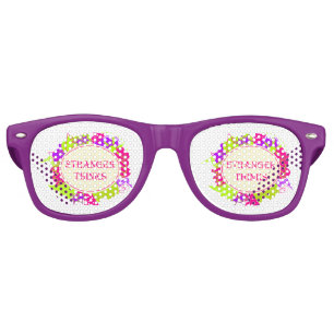 Stranger thinks quote in 80s tv show style retro sunglasses
