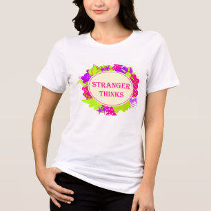 Stranger thinks quote in 80s tv show style Tri-Blend shirt