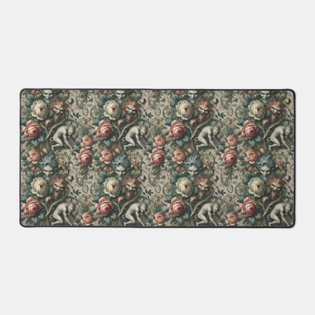 Strangers in the Park at Night – Gothic Victorian Desk Mat (Front)