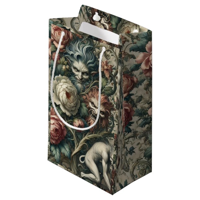 Strangers in the Park at Night – Gothic Victorian Small Gift Bag (Front Angled)