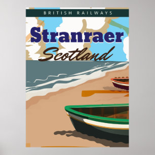 Stranraer Scotland vintage travel poster