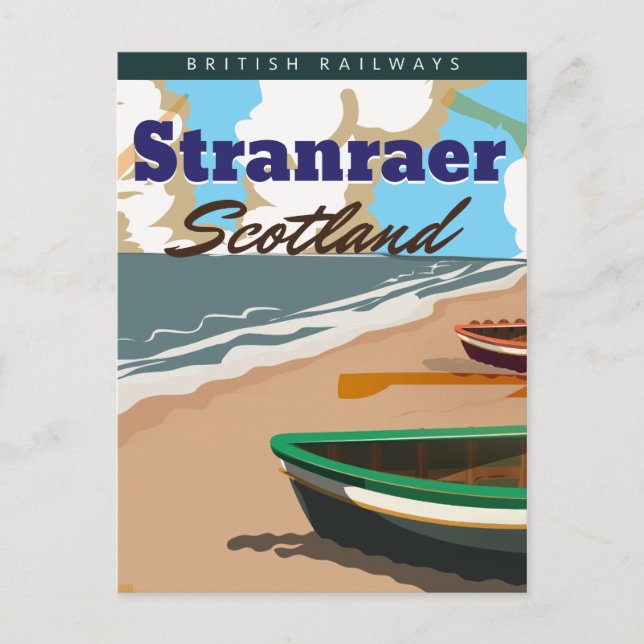 Stranraer Scotland vintage travel poster Postcard (Front)