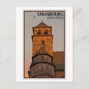 Strasbourg - Church Sunset Postcard