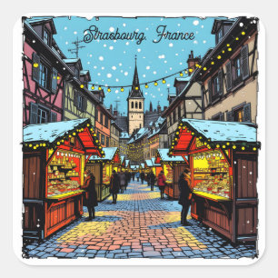 Strasbourg, France Christmas   Square Sticker