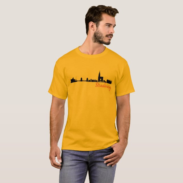 Strasbourg France City Skyline, men's 2 T-Shirt (Front Full)