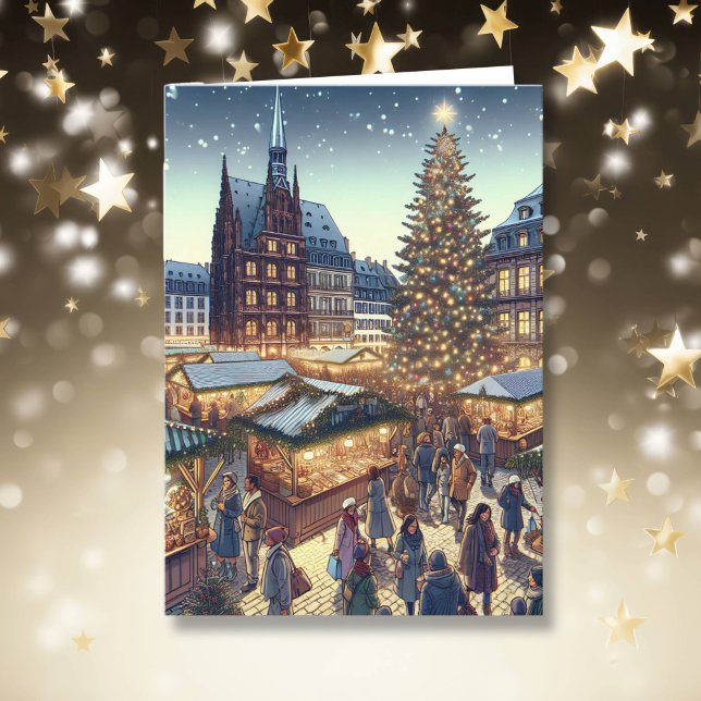 Strasbourg, France Merry Christmas Joyeux Noël Holiday Card (Creator Uploaded)