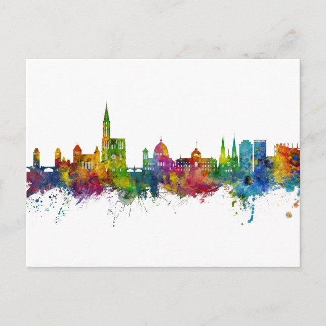 Strasbourg France Skyline Postcard (Front)