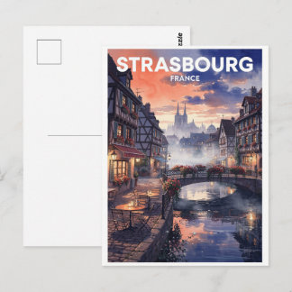 Strasbourg France Vintage Travel Postcard