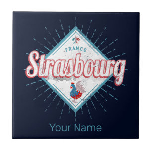 Strasbourg Grand Est France Retro Rooster Vintage Ceramic Tile