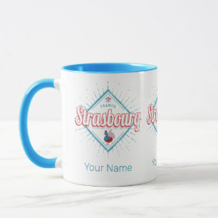 Strasbourg Grand Est France Retro Rooster Vintage Mug