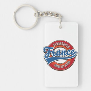 Strasbourg Grand Est region France Retro logo  Key Ring