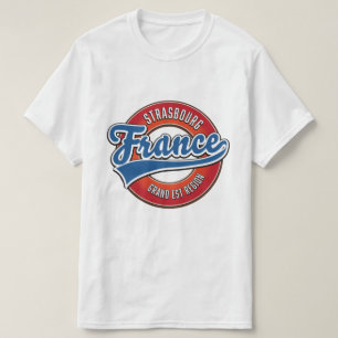 Strasbourg Grand Est region France Retro logo T-Shirt