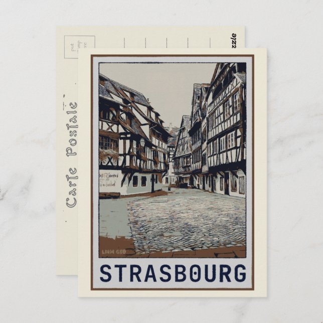 Strasbourg Historical centre illustration France Postcard (Front/Back)