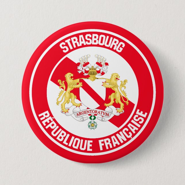 Strasbourg Round Emblem 7.5 Cm Round Badge (Front)