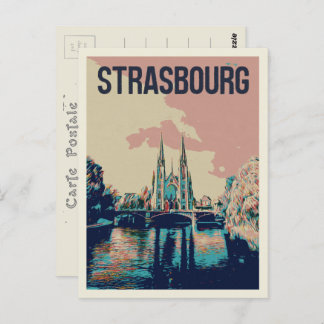 Strasbourg St Paul Church illustration France Postcard