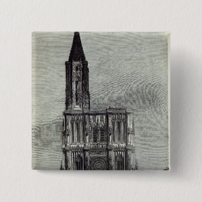 Strasburg Cathedral 15 Cm Square Badge (Front)
