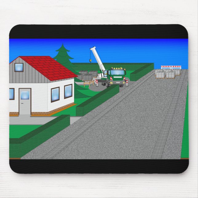 Straßen und Hausbau Mouse Pad (Front)