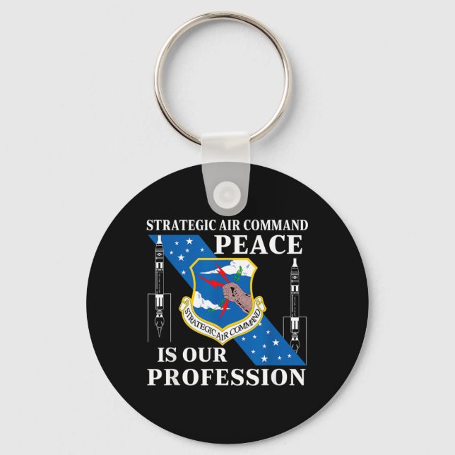 Strategic Air Command USAF Cold War Peace is Key Ring (Front)