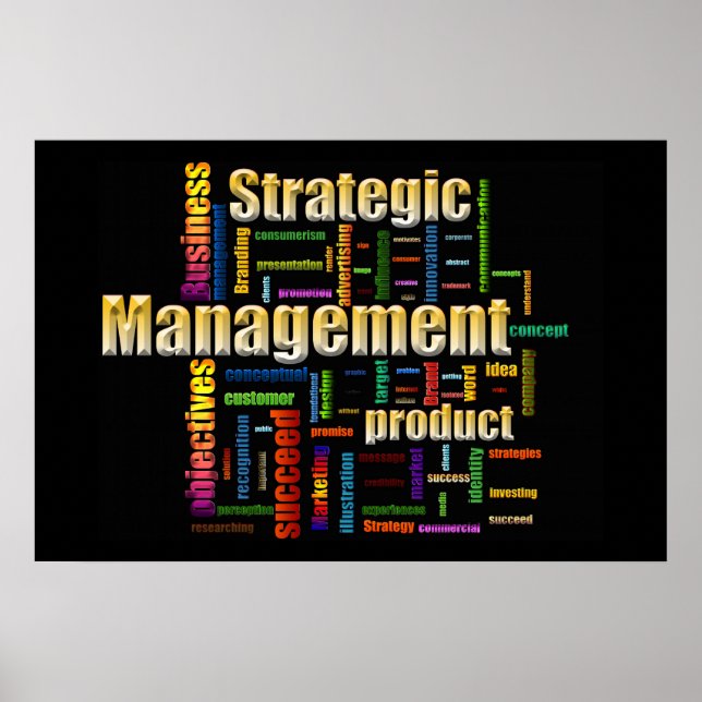Strategic Management Design Black Poster (Front)