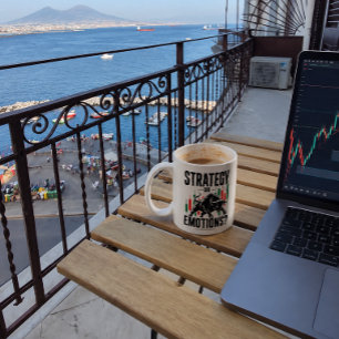 Strategy or Emotions Bull Trading Mindset Design Mug