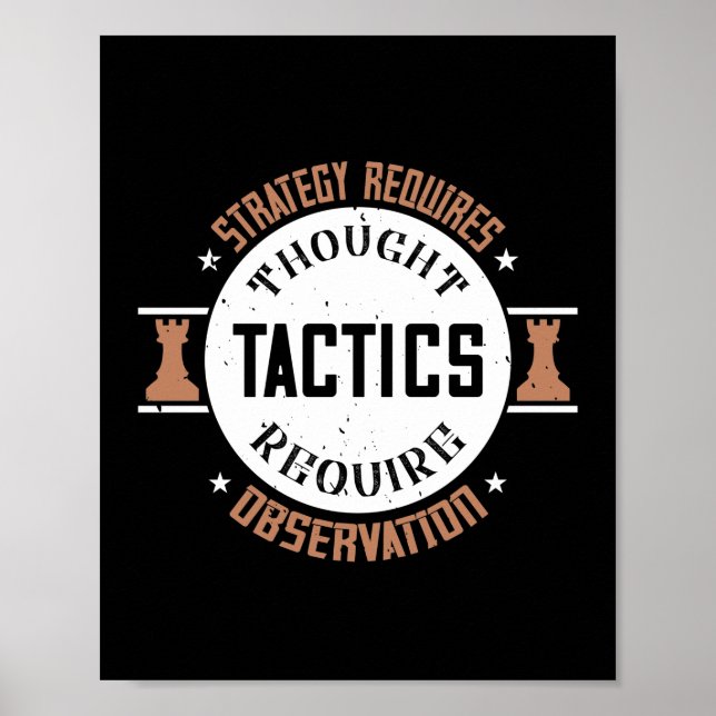 Strategy Requires Thought, Tactics Require Observa Poster (Front)