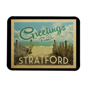 Stratford Connecticut Beach Vintage Travel Magnet