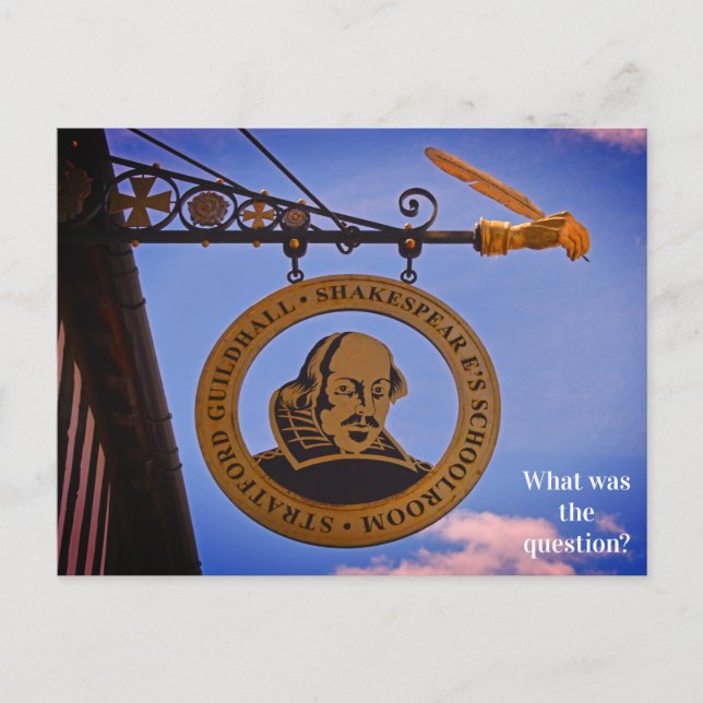 Stratford Guildhall Shakespeare's School Room Postcard (Front)