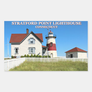 Stratford Point Lighthouse, Connecticut Rectangular Sticker
