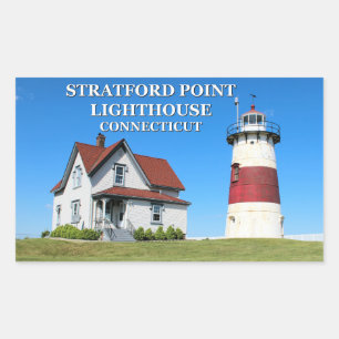 Stratford Point Lighthouse, Connecticut Rectangular Sticker