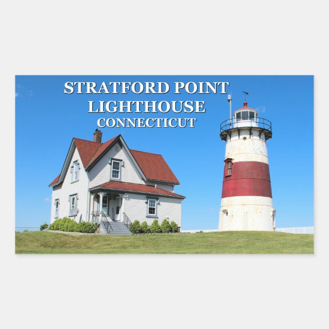 Stratford Point Lighthouse, Connecticut Rectangular Sticker (Front)