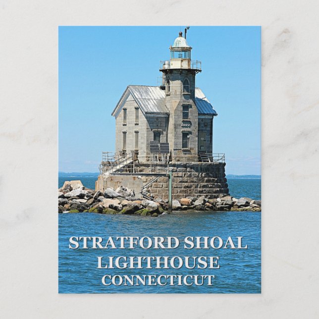 Stratford Shoal Lighthouse, Connecticut Postcard (Front)