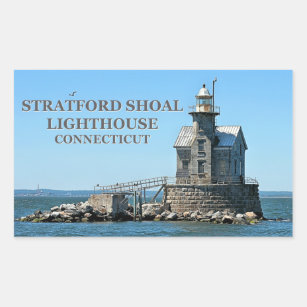 Stratford Shoal Lighthouse, Connecticut Rectangular Sticker