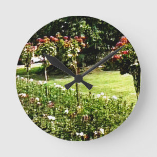 Stratford-upon-Avon Garden Rose snap-29602 jGibney Round Clock