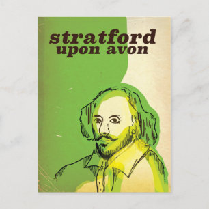 Stratford upon avon old style travel poster postcard