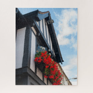 Stratford-upon-Avon Red Floral Photo Jigsaw Puzzle