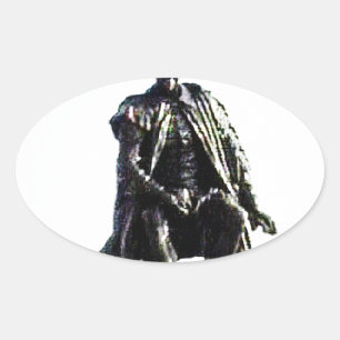 Stratford-upon-Avon Shakespeare Statue jGibney Oval Sticker