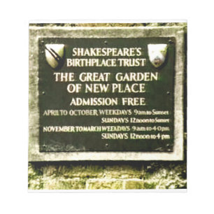 Stratford-upon-Avon  Shakespeare's Birth jGibney Notepad