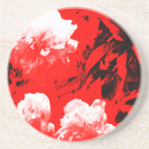 Stratford-upon-Avon White Flowers In The Red jGibn Coaster