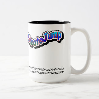StratoJump Two-Tone Mug - Two Dudes and a Monkey