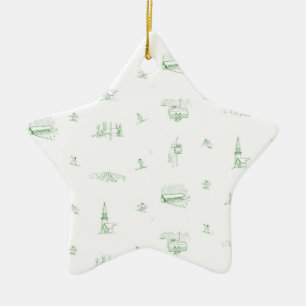 Stratton Mountain Toile  - green ornament