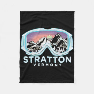 Stratton Ski Design Stratton, Vt Skiing Snow Gift Fleece Blanket
