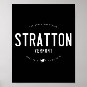 Stratton Vermont Graphic Distressed Vintage Snowbo Poster