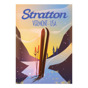 Stratton Vermont ski travel poster