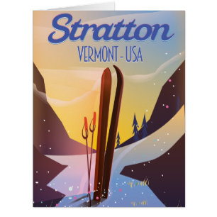 Stratton Vermont ski travel poster