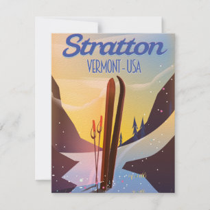 Stratton Vermont ski travel poster