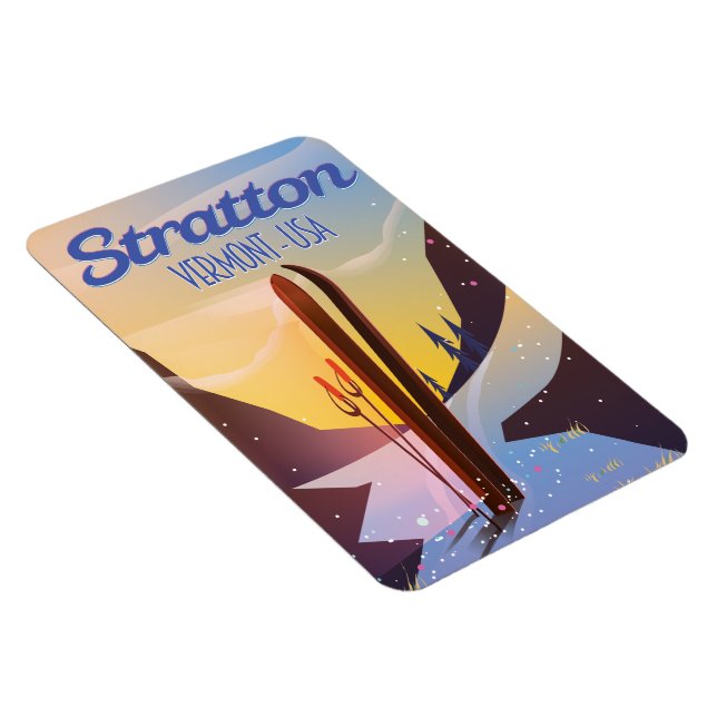 Stratton Vermont ski travel poster Magnet (Right Side)