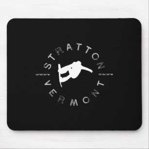 Stratton Vermont Vintage Graphic Snowboarding T Sh Mouse Pad