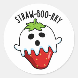 Straw-boo-rry  Funny Strawberry Pun  Classic Round Sticker