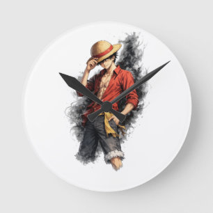 Straw Hat Adventure Watercolor Wall Clock