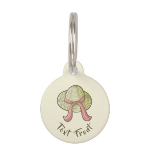 Straw Hat Yellow Pet Tag